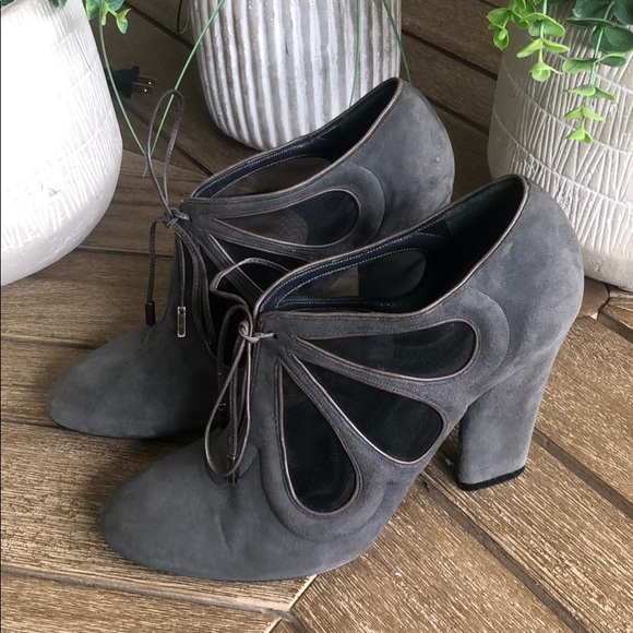 Marc Jacobs Shoes - Marc Jacobs Suede Round-Toe Mesh Booties Grey 39